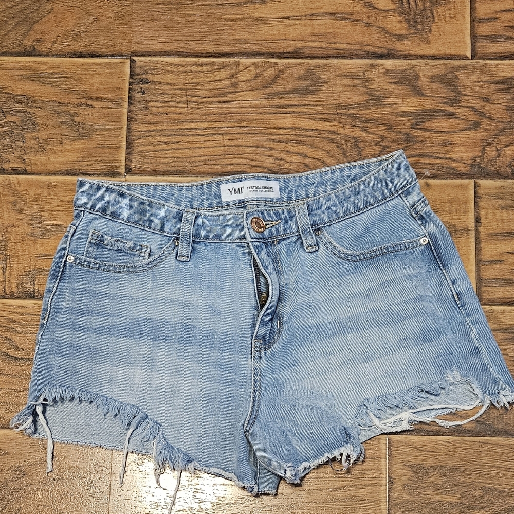 Light Blue Denim Women's Shorts YMI Festival shorts.